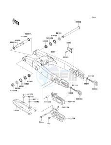 KX 125 M (M2) drawing SWINGARM