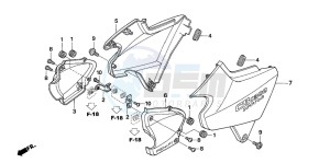 CB1300F1 CB1300SUPER FOUR drawing SIDE COVER (CB1300/A/S/SA )