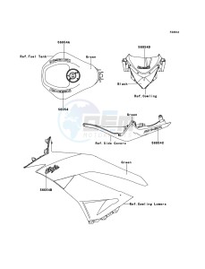 NINJA ZX-6R ZX600R9F FR GB XX (EU ME A(FRICA) drawing Decals(Green)