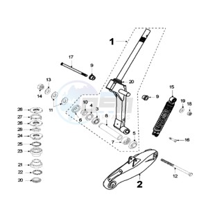 FIGHT 2 SP drawing FRONT FORK / STEERINGHEAD