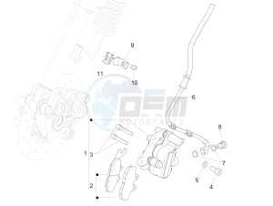 125 4T 3V ie Primavera (EMEA) (Ch, IT) drawing Brakes pipes - Calipers