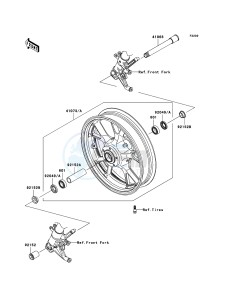 ZZR1400 ZX1400A7F FR GB XX (EU ME A(FRICA) drawing Front Hub