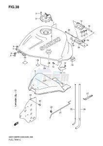 GSX1300R (E3-E28) Hayabusa drawing FUEL TANK (MODEL K4)