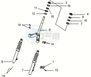 VS 125 drawing FRONT FORK/ STEERING HEAD BEARING