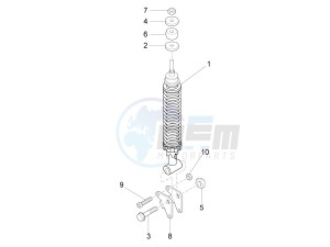 S 125 4T 3V E3 ie (APAC) (KR, RI, VT) drawing Rear suspension - Shock absorber/s