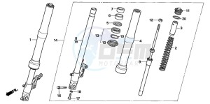 CB600F2 CB600S drawing FRONT FORK (CB600F5/6)