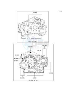 VN 1600 B [VULCAN 1600 MEAN STREAK] (B6F-B8FA) B8FA drawing CRANKCASE BOLT PATTERN