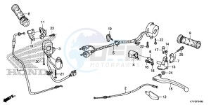 CBR125RF CBR125R 2ED - (2ED) drawing HANDLE LEVER/SWITCH/CABLE