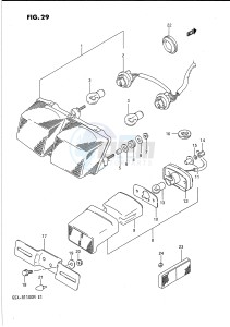 GSX-R1100 (E1) drawing TAIL LAMP - LICENSE LAMP