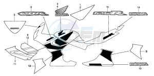 CBR125RS drawing MARK/STRIPE (CBR125R/RW5/RW6)