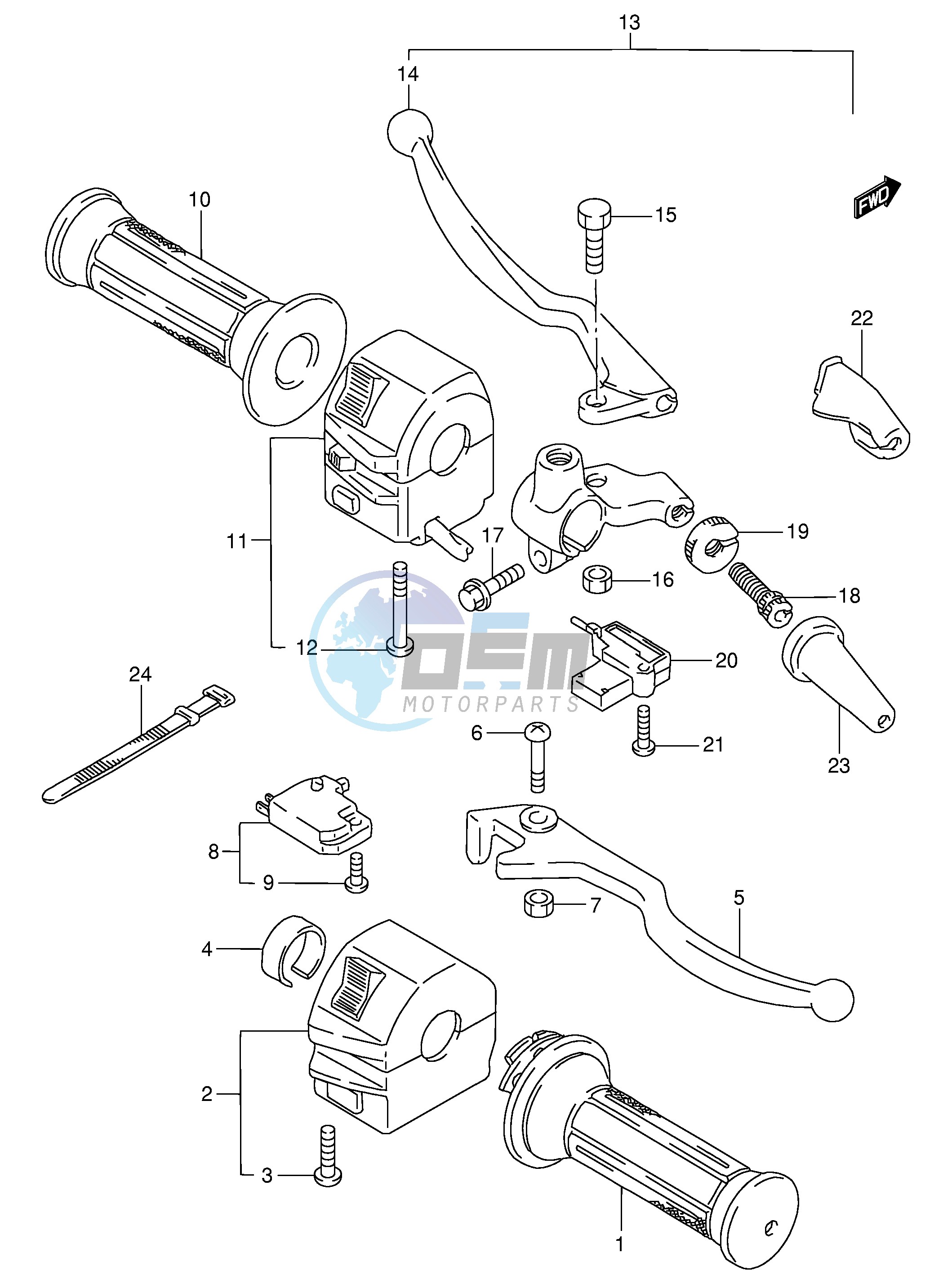 HANDLE SWITCH (MODEL N,GN125ER)