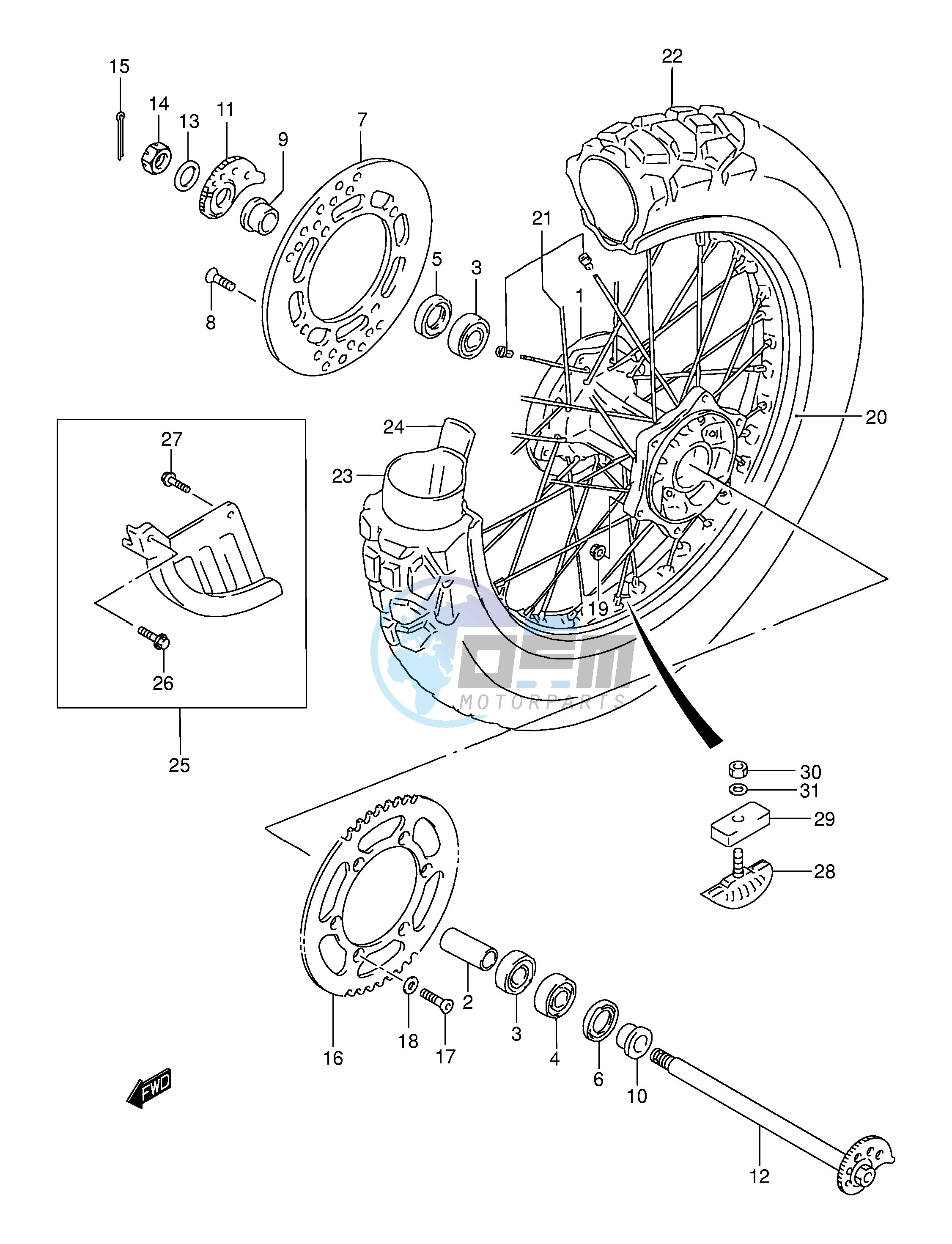 REAR WHEEL (MODEL K1 K2 K3 K4)