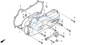 SCV100 LEAD drawing LEFT CRANKCASE COVER