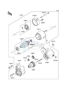 MULE 3010 DIESEL 4x4 KAF950-B3 EU drawing Starter Motor