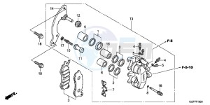 NSC50E Vision 50 - NSC50E UK - (E) drawing FRONT BRAKE CALIPER