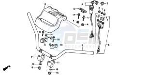 TRX300FW FOURTRAX drawing HANDLE PIPE/HANDLE COVER