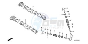 CBF1000AA Europe Direct - (ED / ABS) drawing CAMSHAFT/VALVE