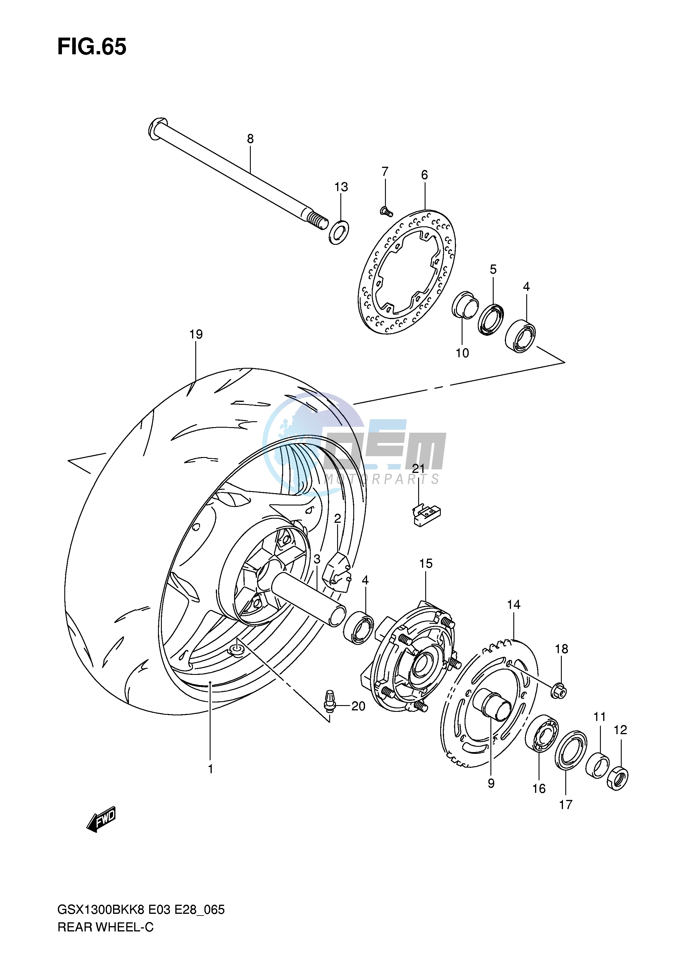 REAR WHEEL (GSX1300BKK8 K9)