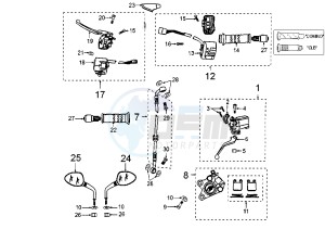 ELYSEO 125-150 - 125 cc drawing BRAKE CYLINDER-CALIPER ELYSEO 125T/RGT