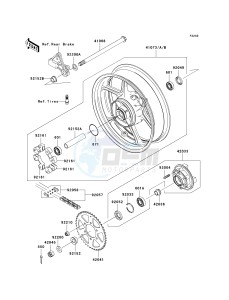 EX 650 A [NINJA 650R] (A6F-A8F) A7F drawing REAR WHEEL_CHAIN