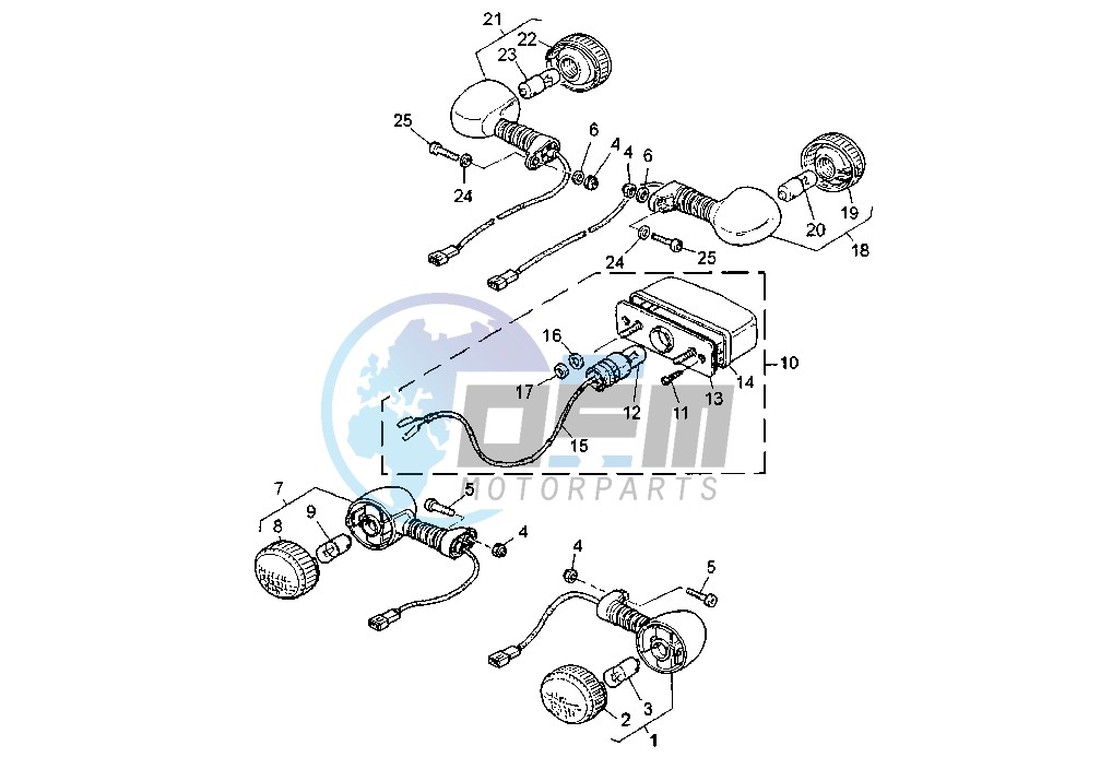 FLASHER LIGHT-LICENSE LIGHT EURO KIT