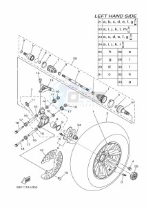 YFM700FWAD GRIZZLY 700 EPS (B4F4) drawing REAR WHEEL