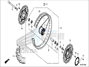 CRF1000DH 2ED - (2ED) drawing FRONT WHEEL