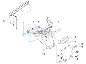 S 125 4T (Euro 3) UK drawing Rear cover - Splash guard