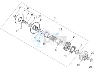 X Evo 250 Euro 3 drawing Driven pulley