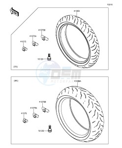 Z1000SX ZX1000LFF FR GB XX (EU ME A(FRICA) drawing Tires