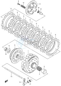 RM125 (E3-E28) drawing CLUTCH (MODEL K1)