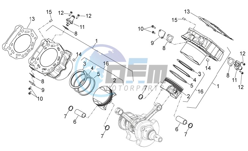 Cylinder with piston