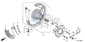 CRF100FB drawing REAR WHEEL