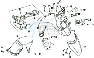 CROX 50 L5-L6 drawing REAR MUDGUARD - INDICATORS