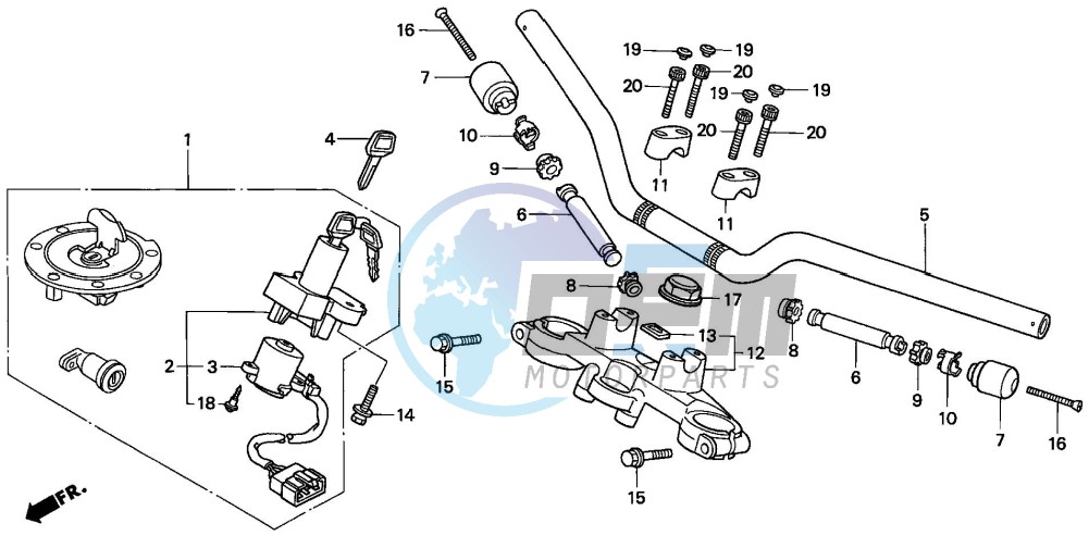 HANDLE PIPE/TOP BRIDGE (CB500)