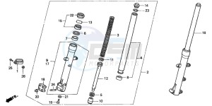 CLR125 CITY FLY drawing FRONT FORK