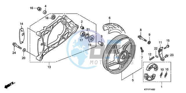 REAR WHEEL/SWINGARM (SH125D9/150D9)