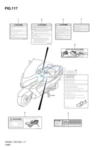 AN400 (E03) Burgman drawing LABEL (AN400ZAL1 E33)