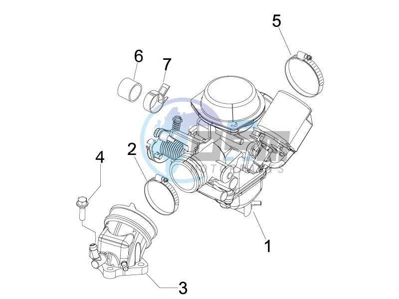 Carburettor assembly - Union pipe