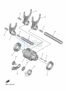 YZ450F (B2WH) drawing SHIFT CAM & FORK