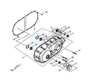 QUAD RAIDER 600 LE CHASSIS LONG drawing CRANKCASE COVER LEFT