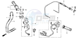 VTR1000F SUPER HAWK drawing SWITCH/CABLE