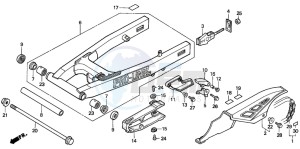 NX2502 drawing SWINGARM/CHAIN CASE