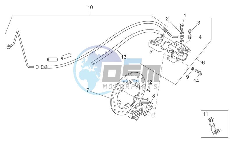 Rear master brake cylinder