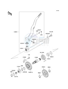 KLX 450 A [KLX450R] (A8F-A9F) A8F drawing KICKSTARTER MECHANISM