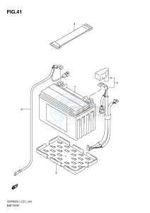 GSF650 (E21) Bandit drawing BATTERY (GSF650SAL1 E21)