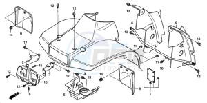 TRX200 FOURTRAX 200 drawing FRONT FENDER