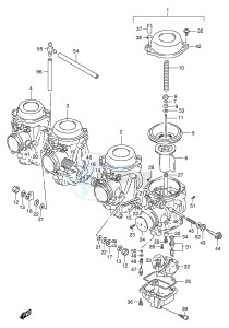 GSX-R1100W (E2) drawing CARBURETOR (MODEL P R)