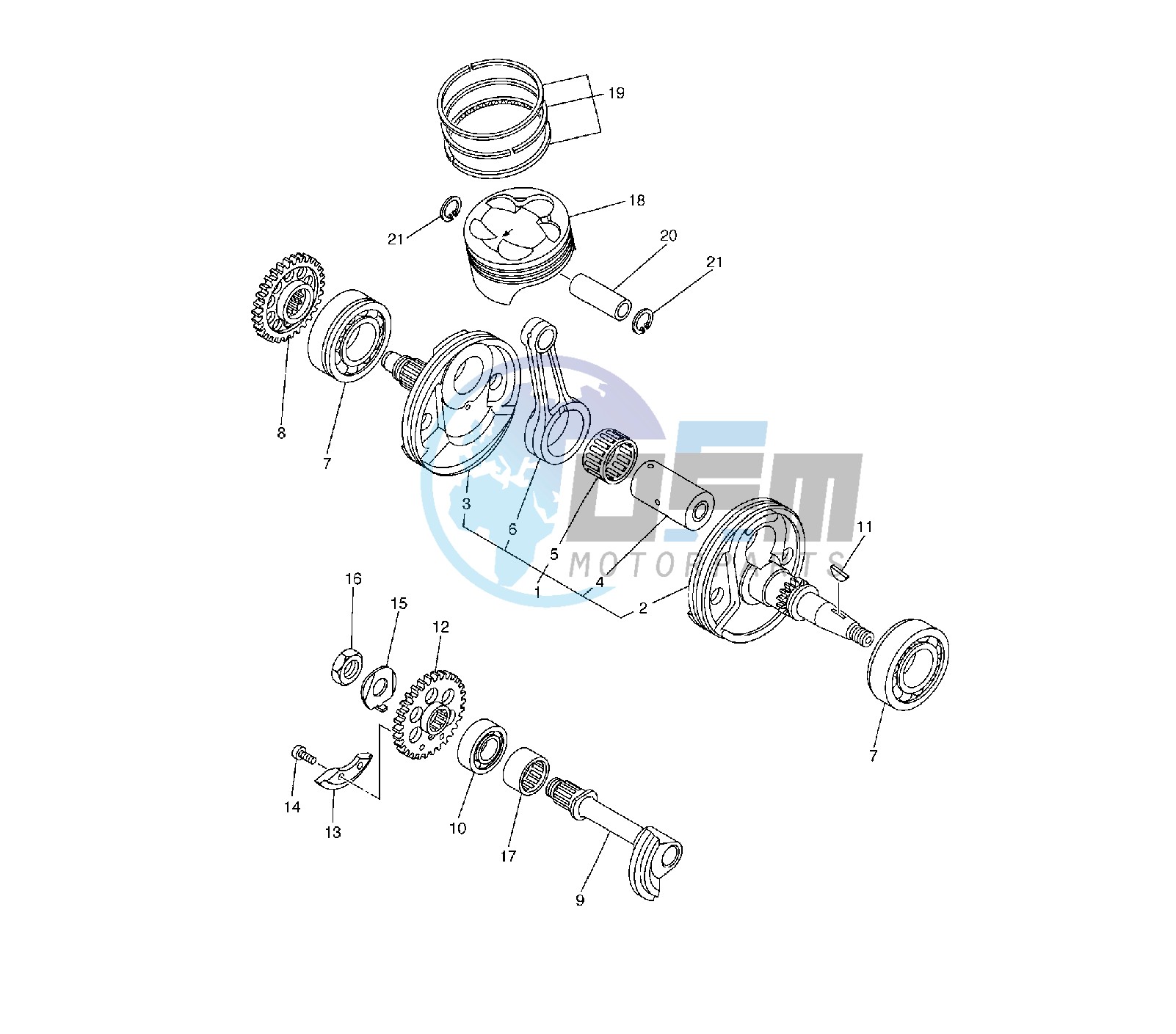 CRANKSHAFT AND PISTON