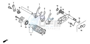 XR650R drawing GEAR SHIFT DRUM/ GEAR SHIFT FORK